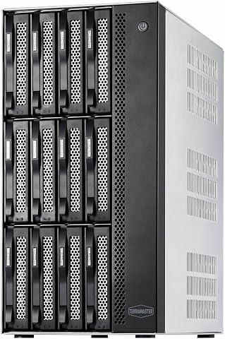 TERRAMASTER T12-500 Pro NAS Storage - 12-Bay, Core i7-1255U, 16GB DDR5, Dual 10G