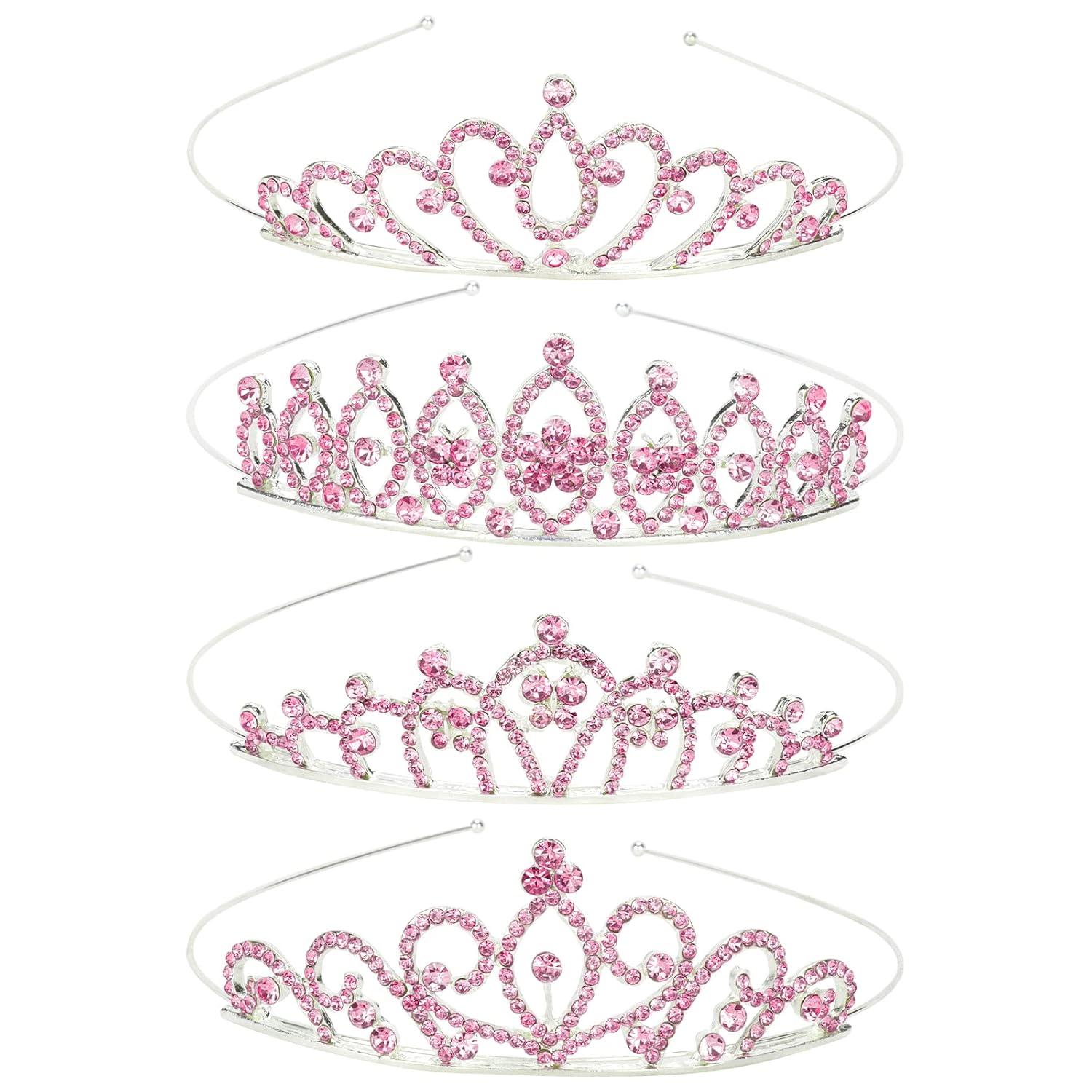 Ondder Crowns for Women 4 Pcs Pink Tiaras for Girls
