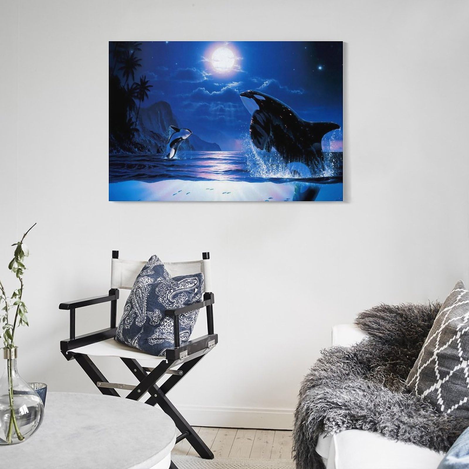 早者品個人です、ラッセン♢海洋風景 油彩画 魚 クジラ、♢ポスター 
