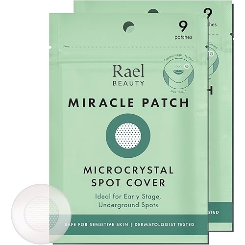 Rael Pimple Patches, Miracle Microcrystal Spot Cover - Hydrocolloid Acne Pimple Patch with Tea Tree Oil, Early Stage Zits and Blemish, Korean Skin Care (18 Count)