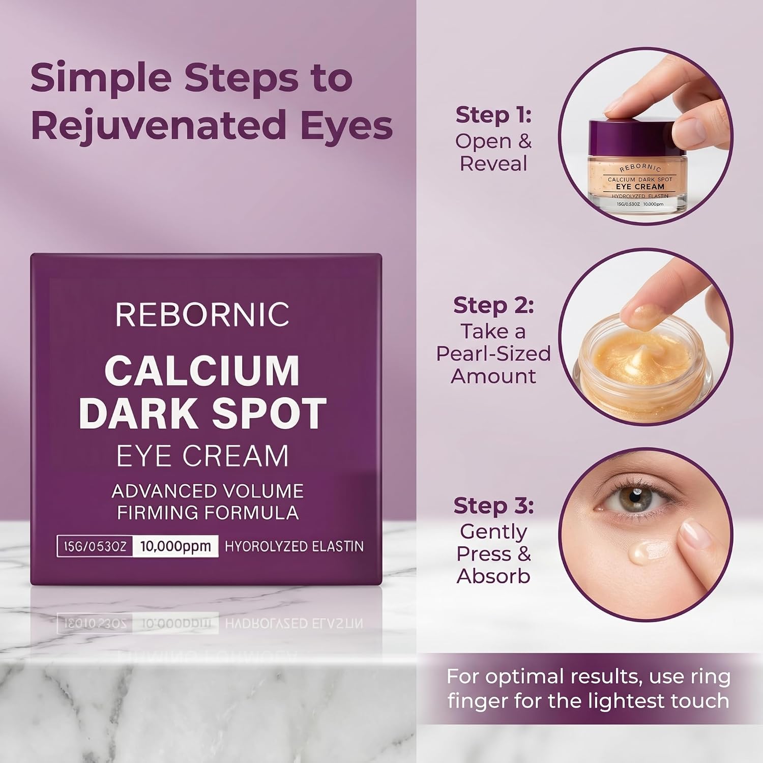Calcium Dark Spot Eye Cream,Firming & Brightening Formula for Dark Circles, Puffiness, and Fine Lines, 20g