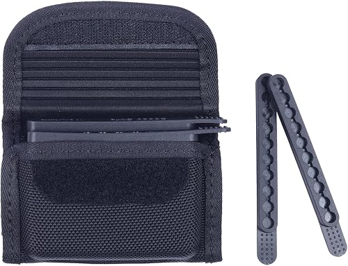 Molded Speed Strips Pouch with Pack of 4 Speed Strips,Molded Quickstrips Holder Pouch Hook and Loop Structure for Quick Flip Opening,Speed Strips Fits .17 HMR, .22 Magnum,10 Rounds