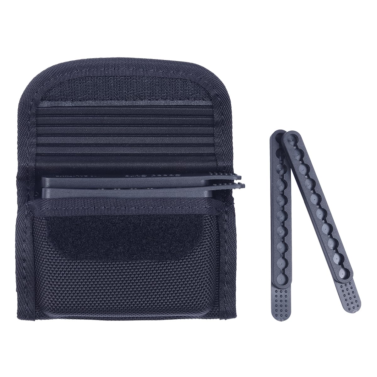 SdTacDuGe Molded Speed Strips Pouch with Pack of 4 Speed Strips,Molded Quickstrips Holder Pouch Hook and Loop Structure for Quick Flip Opening,Speed Strips Fits .17 HMR, 22 Magnum,10 Rounds