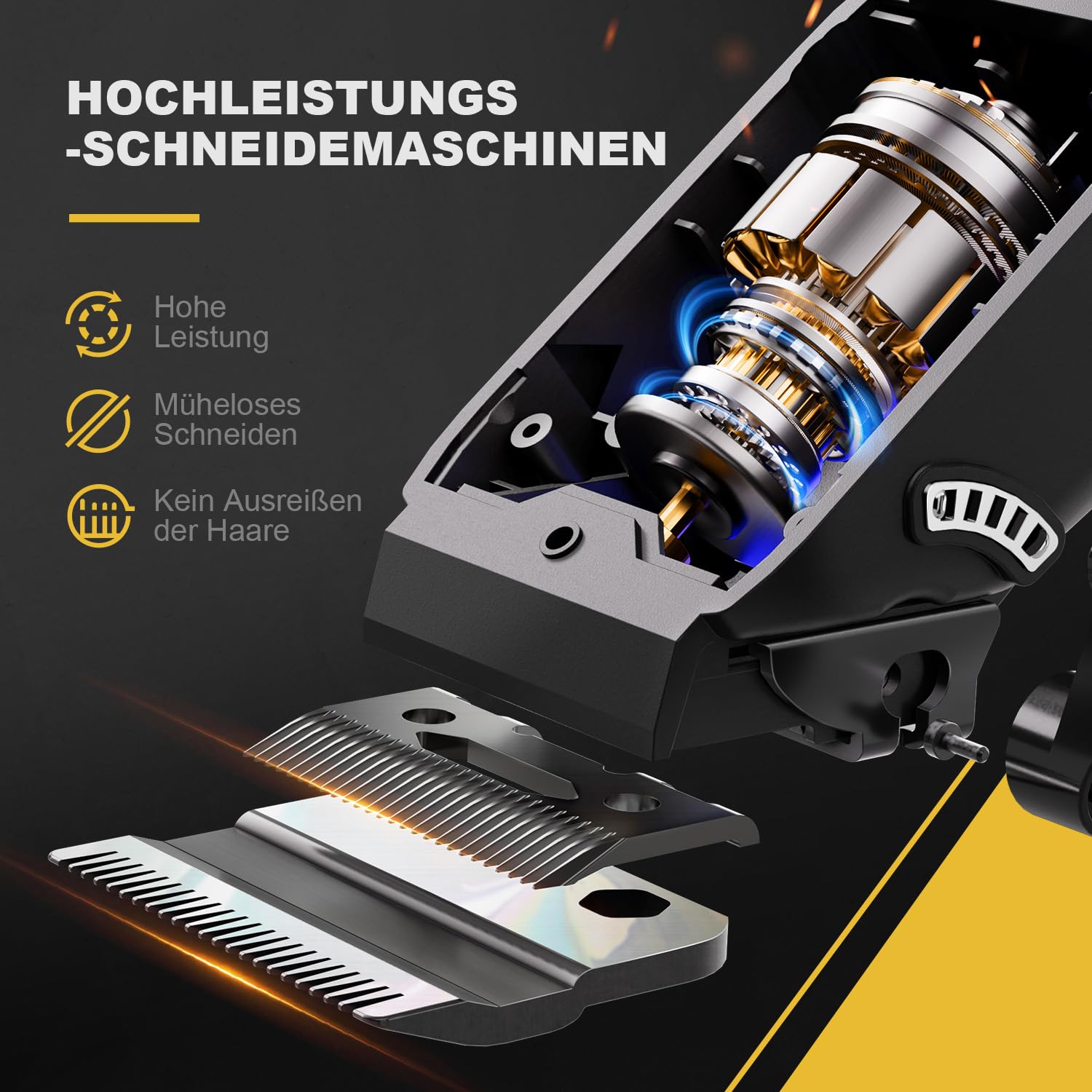 SUPRENT Haarschneidemaschine Set für Herren, Schnurlose Haarschneider Pflegesets, Friseur-Haarschere mit LED-Anzeige, Präzisions Haartrimmer Bartschneider für Männer (Grau)