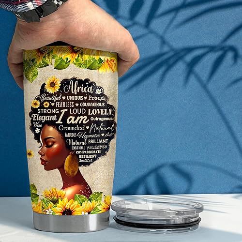 Vista 129 de SANDJEST Vaso térmico de 20 onzas con aislamiento térmico de acero inoxidable para mujer, regalo para cumpleaños, Navidad hermana