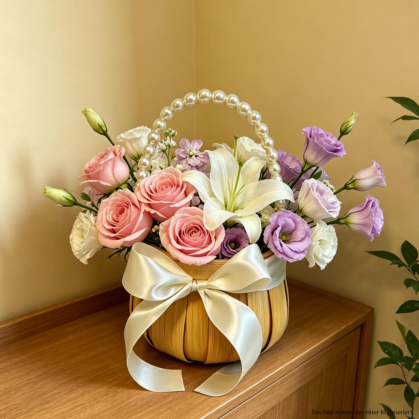 2 Stück Blumenkorb Hochzeit Blumenmädchen Streukorb Geschenkkorb Rattankorb