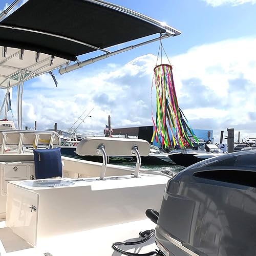 Miniatura 8 de Cinta de satén con cinta de viento, decoraciones al aire libre para tu patio, jardín, muelle y cámper, 41 pulgadas, WS41-01