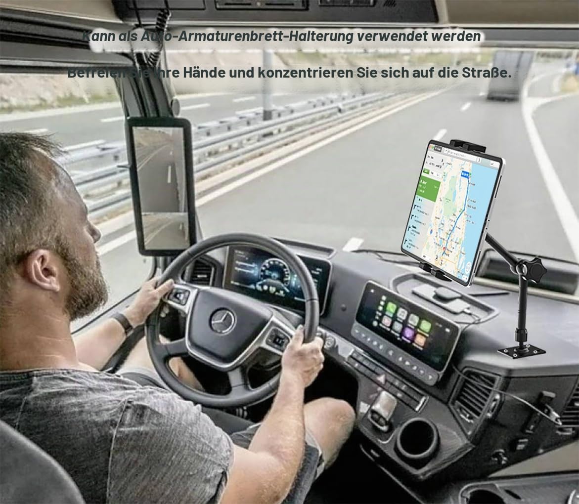 Tablet Wandhalterung Arm Verstellbarer, Wand iPad Halterung Schwenkarm, Metall Wand Halterung für Küche Schlafzimmer Theke für iPad Pro Air Mini, Switch, Lenovo, Galaxy Tab, Handy 4-12,9"