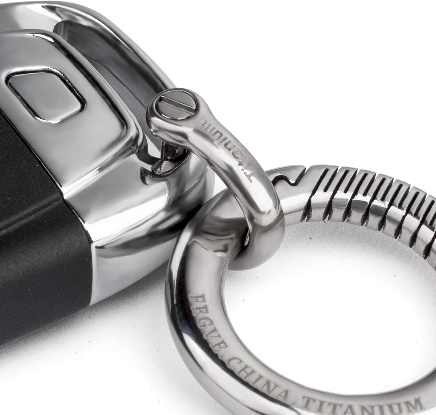 TISUR Titanium D-Rings with Screw Shackle, U Shape Key Chains Rings, Car Keys Tools, DIY Leather Craft Purse/Wallet Buckle 1 pcs (Polished, Small)