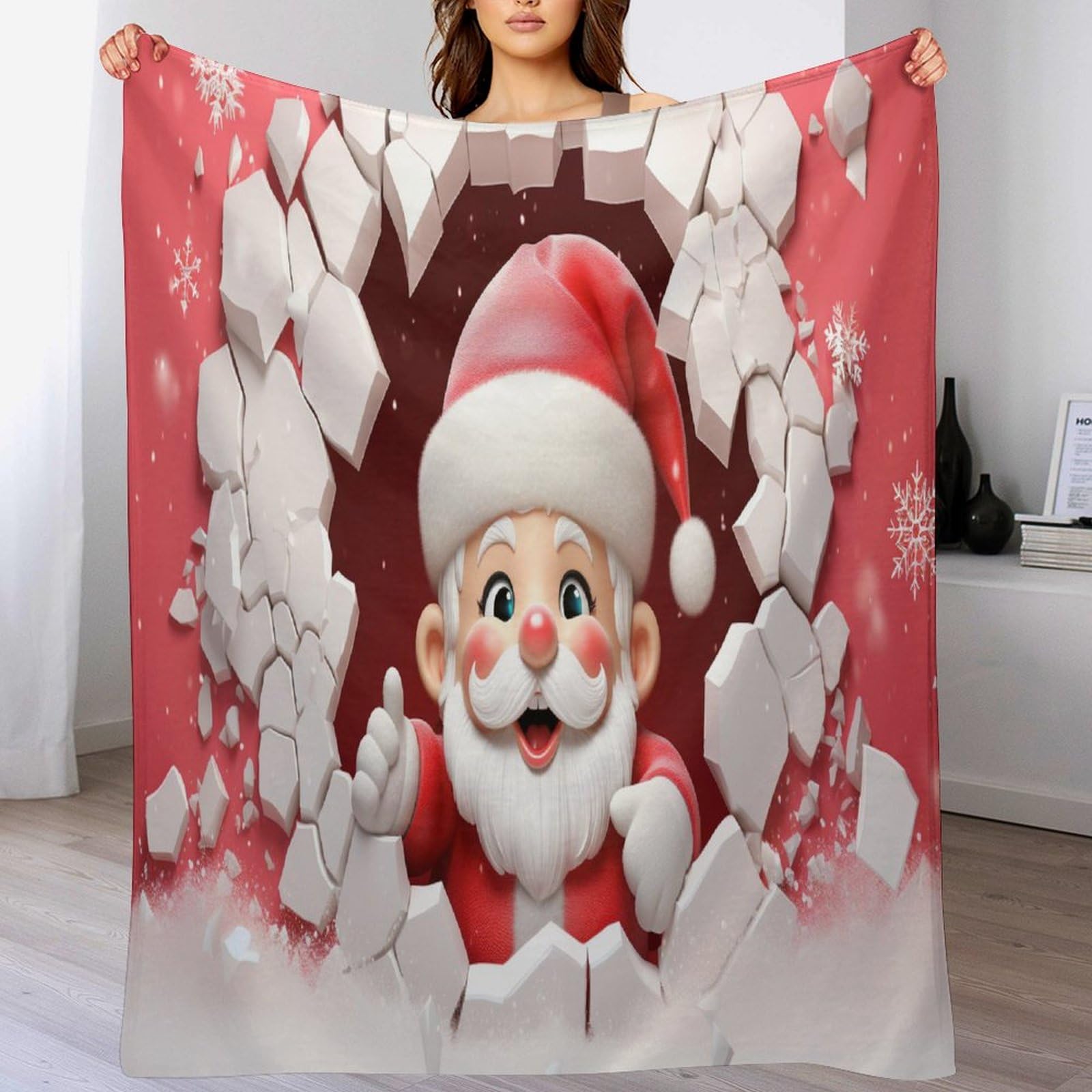Couverture père Noël pour enfant et adulte en flannel douce 130x150cm