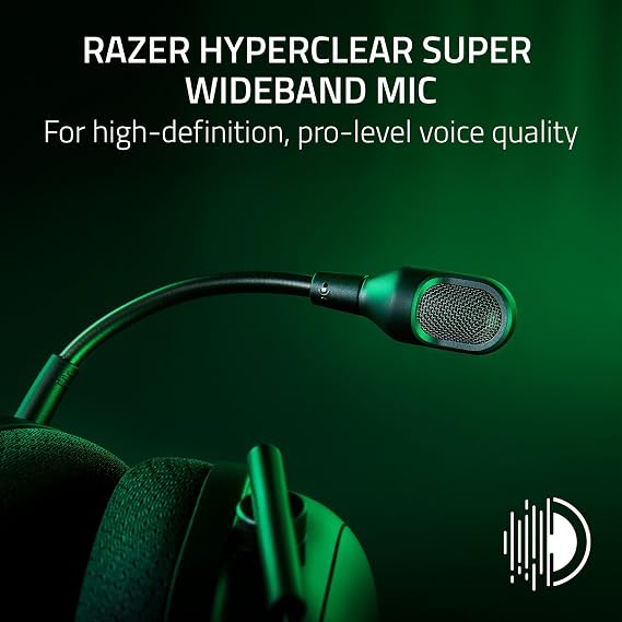 Razer BlackShark V2 Pro (2023) - PC Premium Kablosuz E-Spor Kulaklığı (HyperClear Süper Geniş Bant Mikrofon, TriForce Titanyum 50mm Sürücü, HyperSpeed ​​Kablosuz, 70 Saat Pil) Siyah