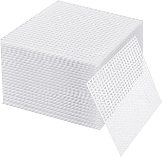 QTLCOHD 150 Pcs Plastic Canvas Sheets 7 Count Square Clear Mesh Canvas Sheets for Embroidery, Acrylic Yarn Crafting, Knit and Crochet Projects, 4.2 x 4.2 Inch