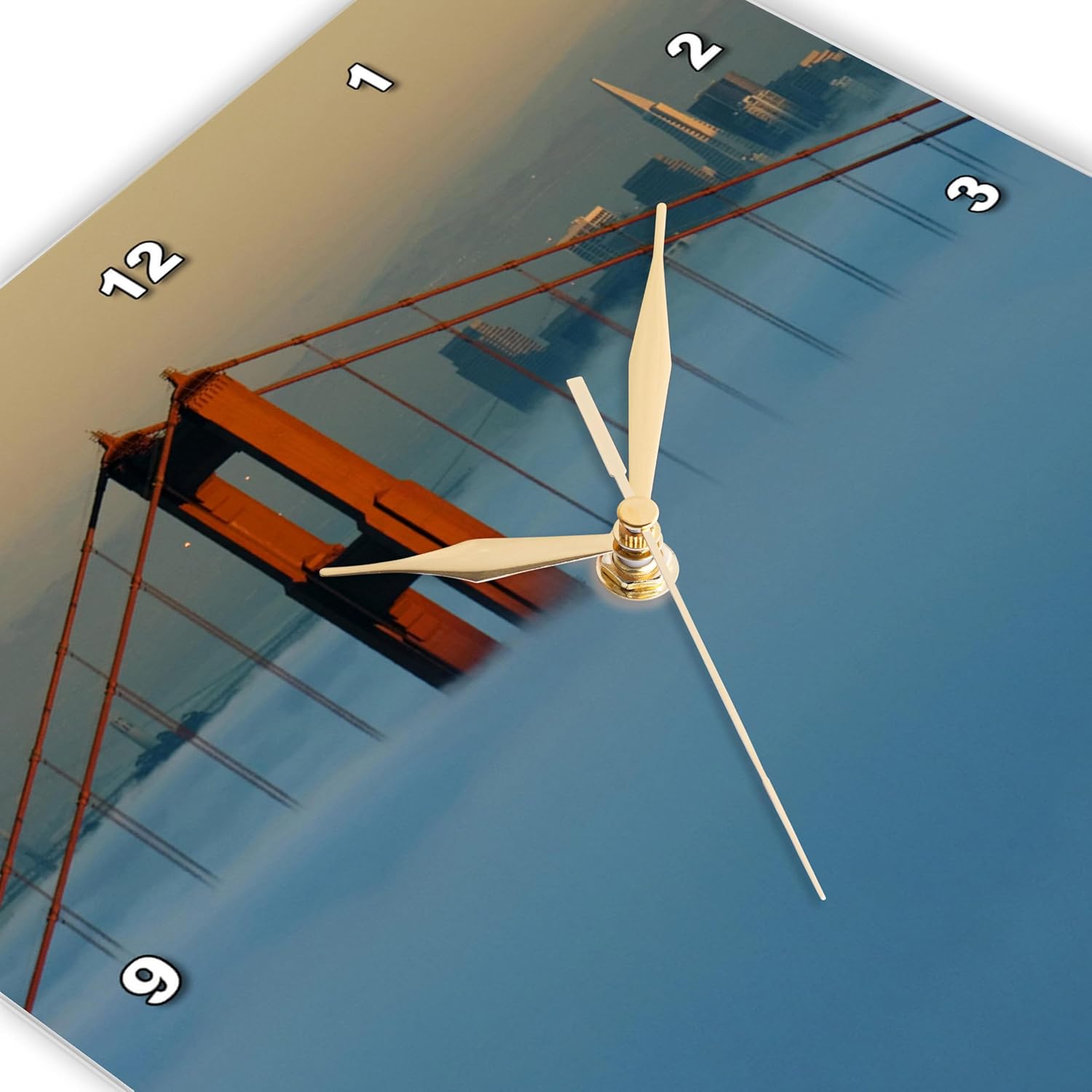 3dRose Fog, San Francisco, Golden Gate Bridge, California - Us05 Jgs0077 - Jim Goldstein - Wall Clock, 15 by 15-Inch (DPP_88444_3)