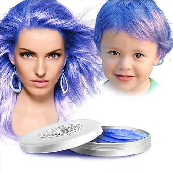 HaiolorPro Blue Hair Color Wax Washable, Temporary Hair Color Dye for Kids, Natural Instant Color Wax Hairstyle Cream Hair Pomades for Women & Men Party Cosplay Halloween, Gifts for Teens