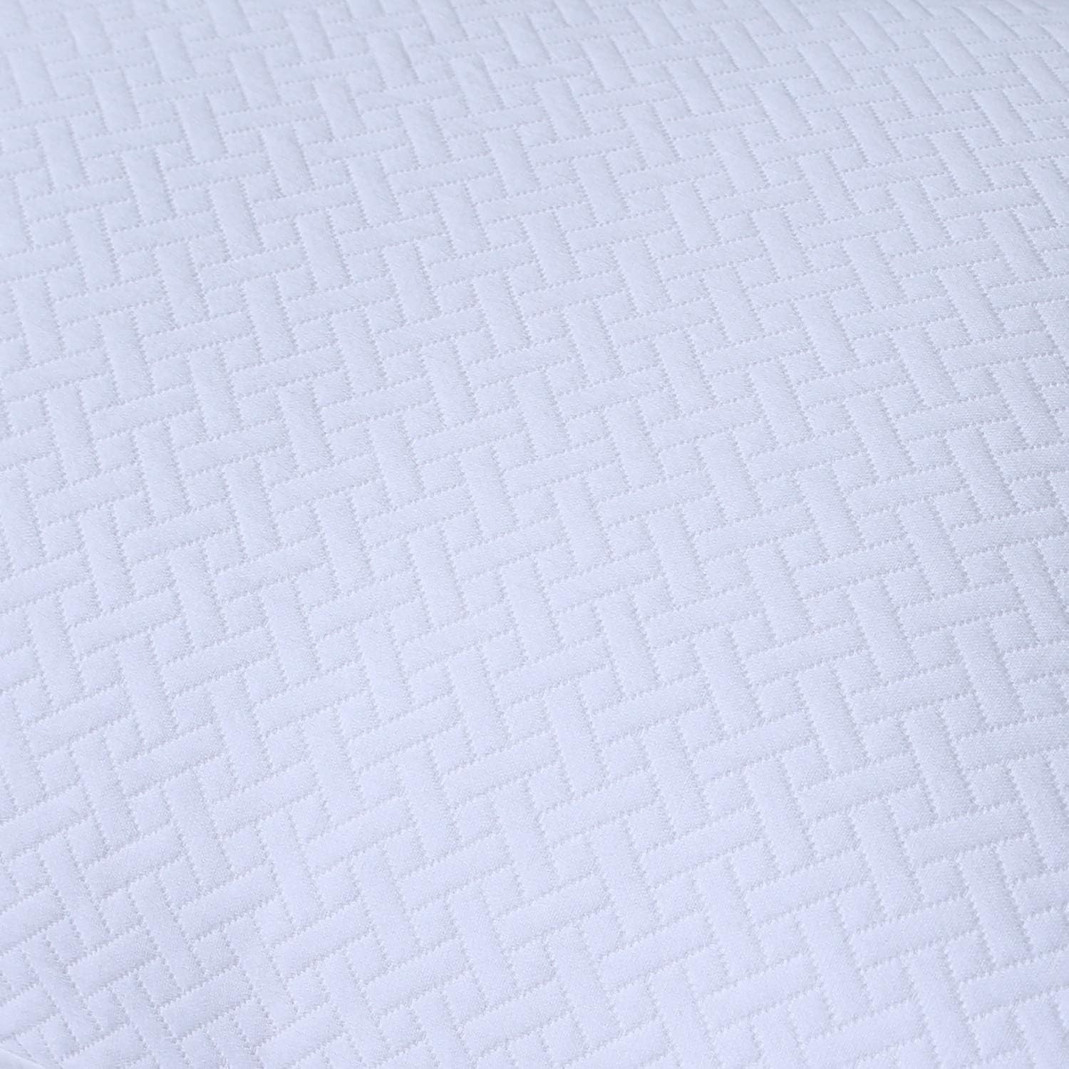 Quilted Euro Sham Covers White 26x26 European Pillow Covers Set of 2 Matelasse Weave Decorative Textured Euro Pillowcases Brocade Large Jacquard Basket Thick Cotton Big Square Pillow Covers