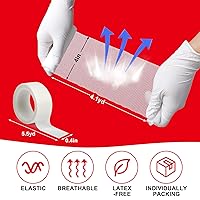 Vista 3 de DMSKY Paquete de 24 rollos de gasa, 4 pulgadas x 4.1 yardas, gasa enrollada transpirable envuelta individualmente, suministros de primeros auxilios