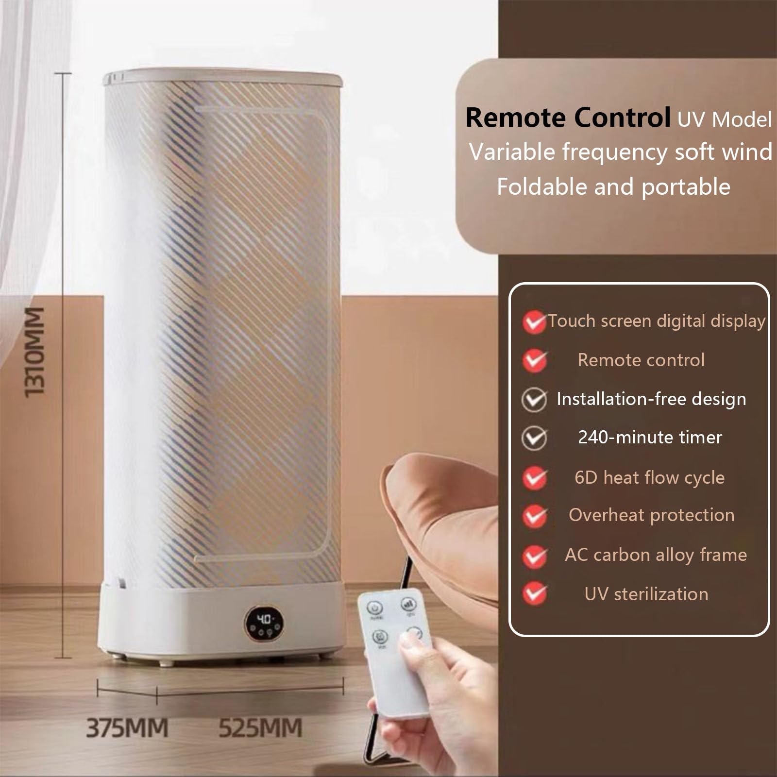 Máquina de planchado automática, vaporizador de ropa plegable para colgar, para ropa y telas, elimina rápidamente las arrugas,Remotecontrolmodel