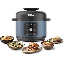 Ninja HyperHeat 9-in-1 Electric Pressure Cooker | 6.5 Qt Multi Cooker with Sear/Saut&eacute;, Slow Cooker, Rice Cooker, Sous Vide | 1200W | Fast Cooking, PFAS-Free Pot | Blue Macaron | PC201