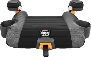 Chicco GoFit Plus Backless Booster Car Seat with LATCH Attachment and Quick-Release LATCH Removal, Portable Travel Booster Seat for children 40-110 lbs. - Avenue/Black & Charcoal Grey