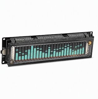 Audio Spectrum Analyzer with VFD Display, 32Hz-20KHz LED Music Spectrum, Sound Control Level Audio Indicator, Rhythm Analyzer Meter, Advanced AGC, Adjustable Bringhtness