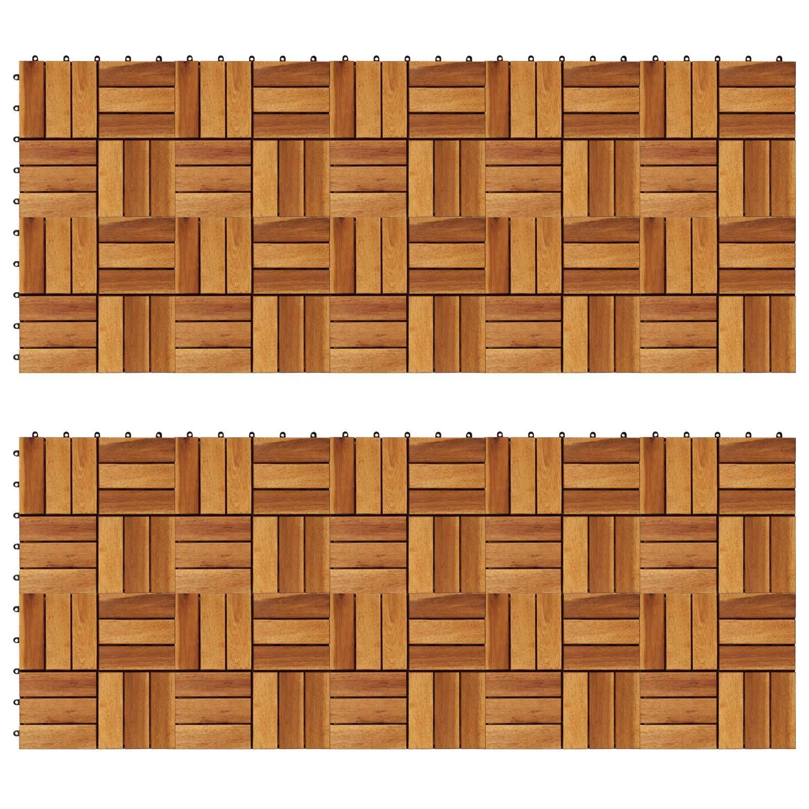 Genérico Tile de Decking 20 uds. Marrón 30 x 30 cm Madera de Acacia,Casa y jardín,Productos del hogar,14.9 kg-3444689