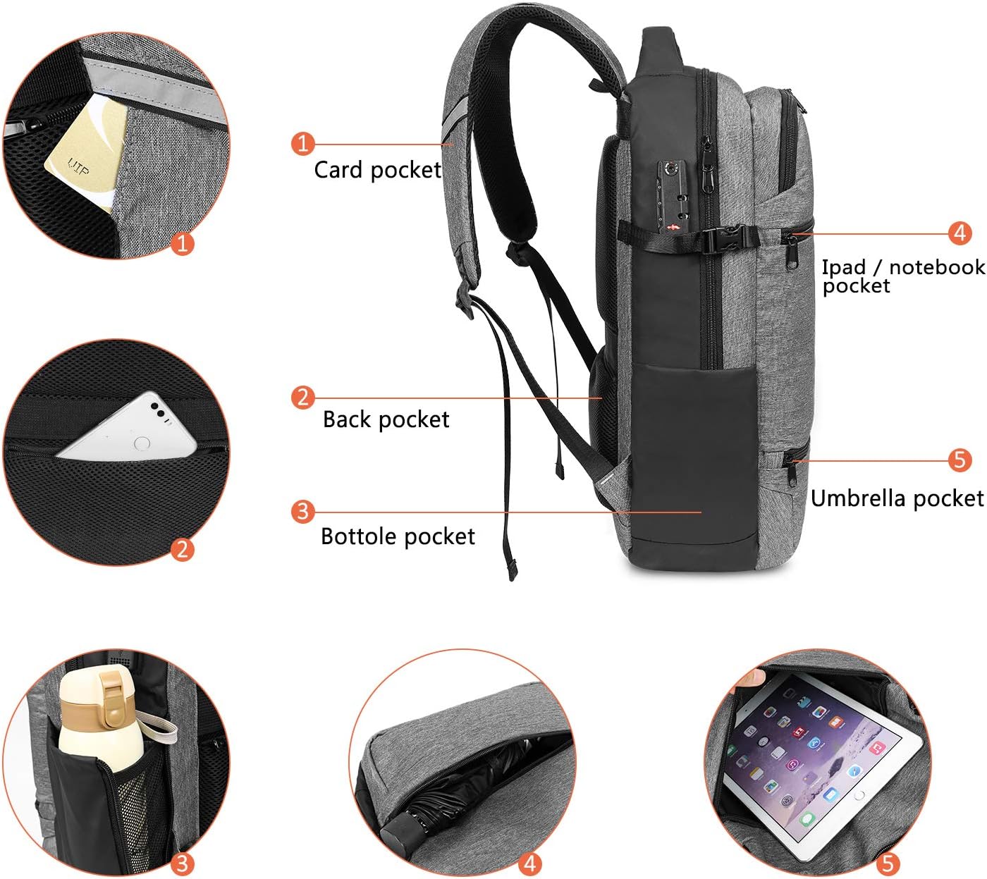 π₯ Crazy Deals Srotek Multifunctional Travel Backpack 17.3 Inch Laptop Rucksack Bookbag Anti-Theft Daypack with TSA Friendly, USB Charging Port, Casual, Lightweight, for Men/School/Work/Business, Gray Exclusive Srotek Multifunctional Travel Backpack 17.3 Inch Laptop Rucksack Bookbag Anti-Theft Daypack with TSA Friendly, USB Charging Port, Casual, Lightweight, for Men/School/Work/Business, Gray