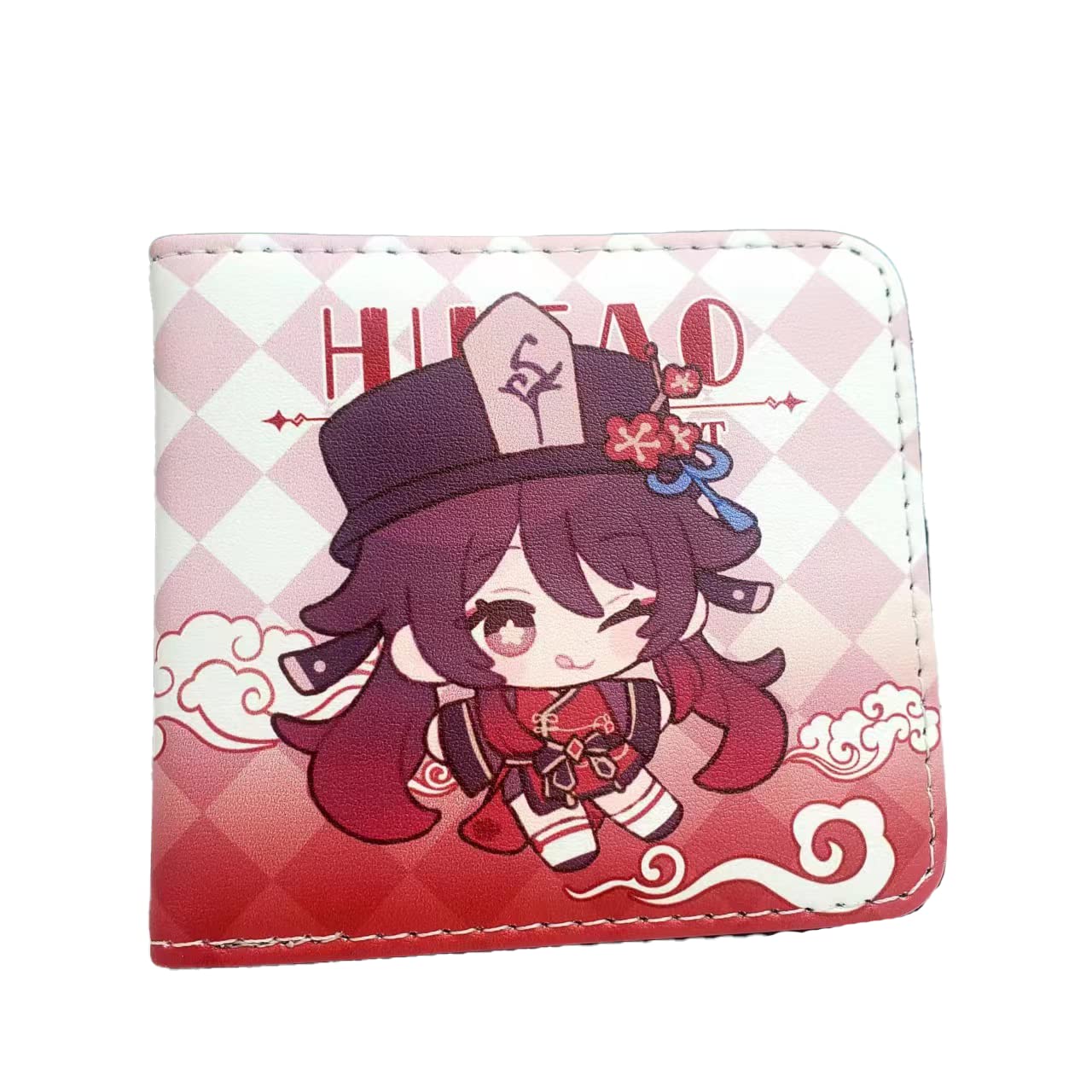 Genshin Impact Wallet,Genshin Impact Leather Bifold Bi-Fold Wallets,Anime wallets, coin purses (Hutao)