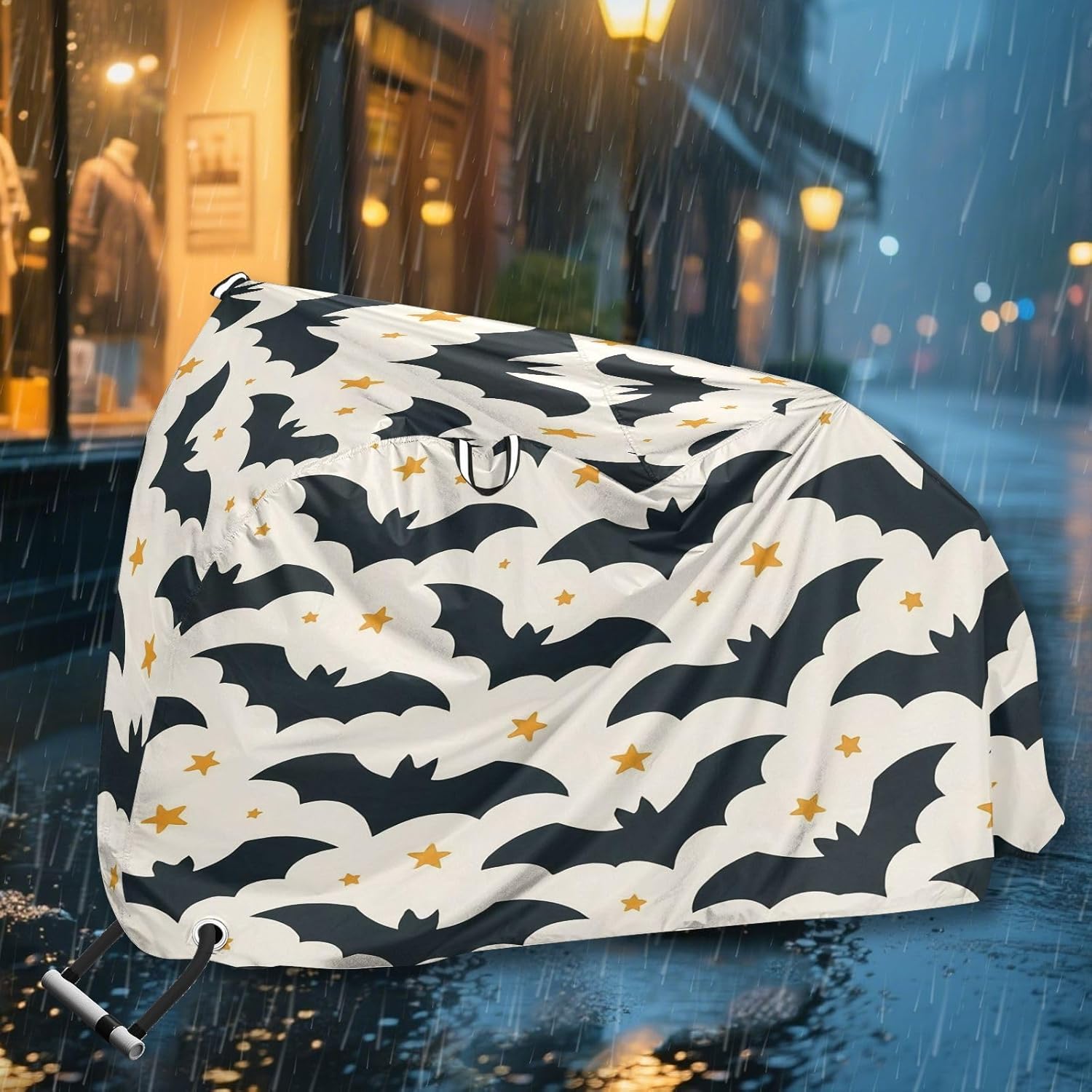 Black Bats Bike Cover Waterproof Outdoor Storage, Bicycle Cover Rain Sun UV Wind Proof for Mountain Bike,Road Bike,Electric Bike