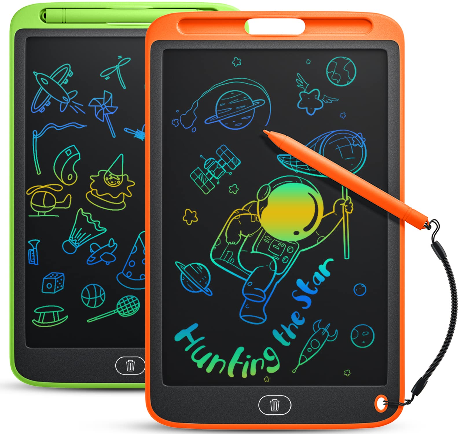 Dirrelo2 Pack Children's Writing Tablet, Colorful LCD Writing Tablet for Children 10 Inches, Erasable Magic Whiteboard, Electronic Whiteboard, LCD Writing Tablet, Toys and Gifts for Children