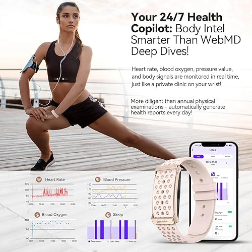 Miniatura 6 de Smart Bracelet with Blood OxygenBlood Pressure Monitor, 60-Day Battery Health Fitness Tracker with 2 Bands,Lifetime Membership,Activity Tracking