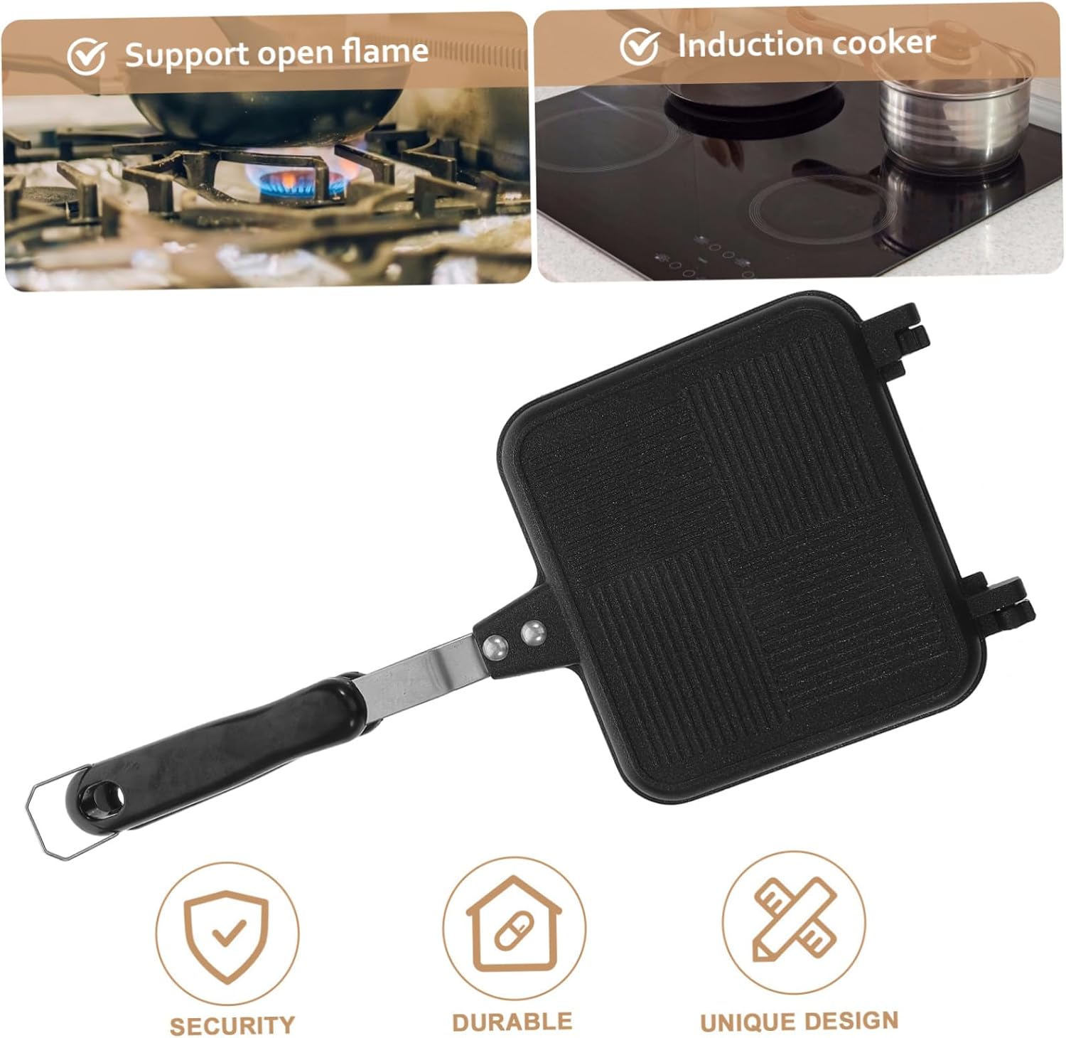 Sandwich Baking Tray Double Sided Sandwich Maker Nonstick Egg Frying Pan Kitchen Cookware