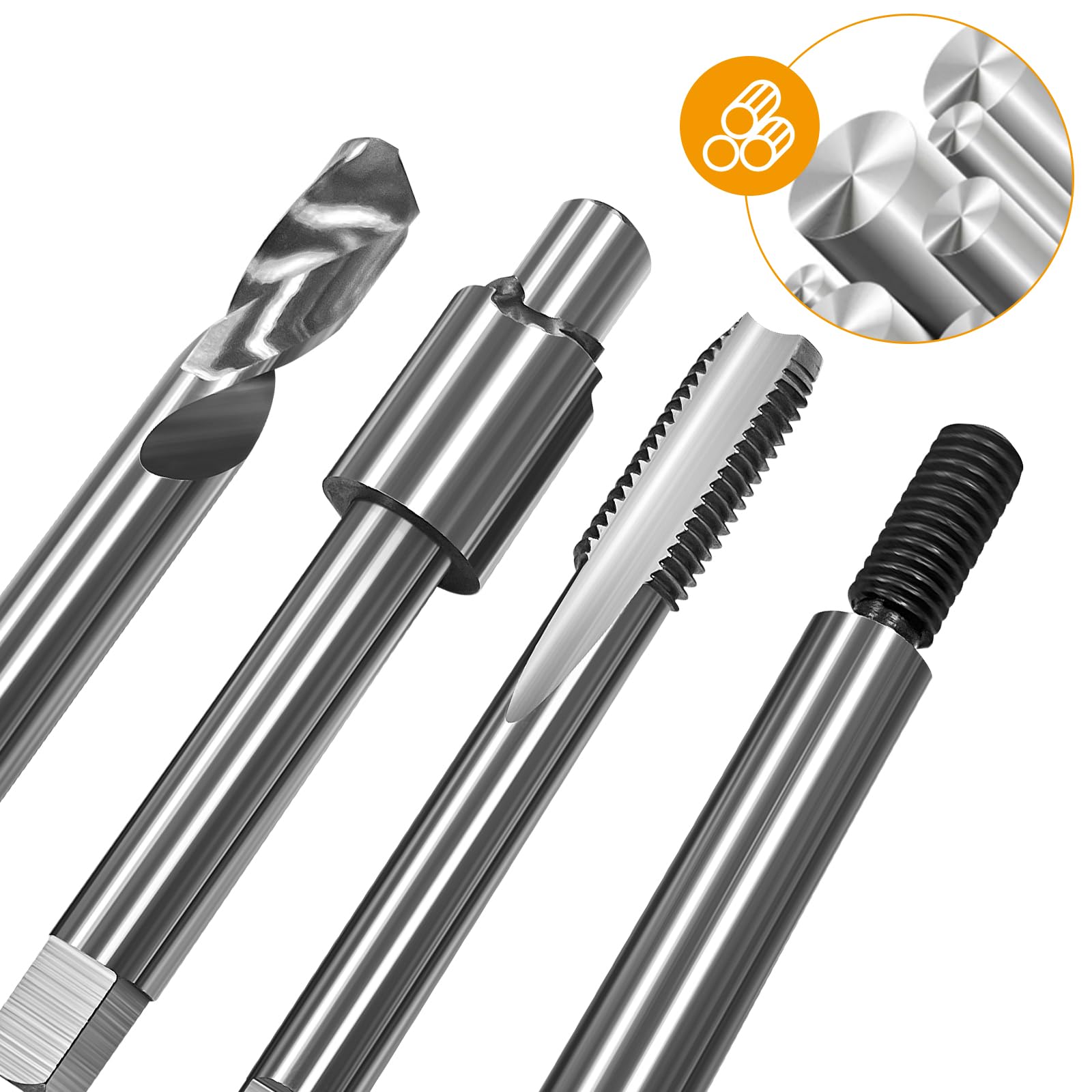Kit de reparación de rosca métrica M9 x 1,25, 12 insertos de acero inoxidable de 12,5 mm