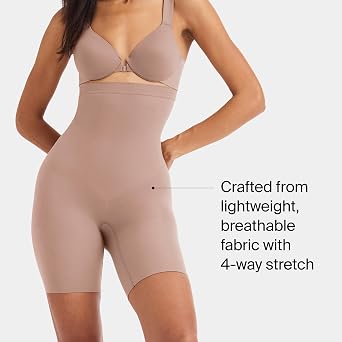 SPANX SPANXsculpt Power Series High-Waisted Mid-Thigh Short - Lightweight, All-Day Comfort - Core Control Shapewear