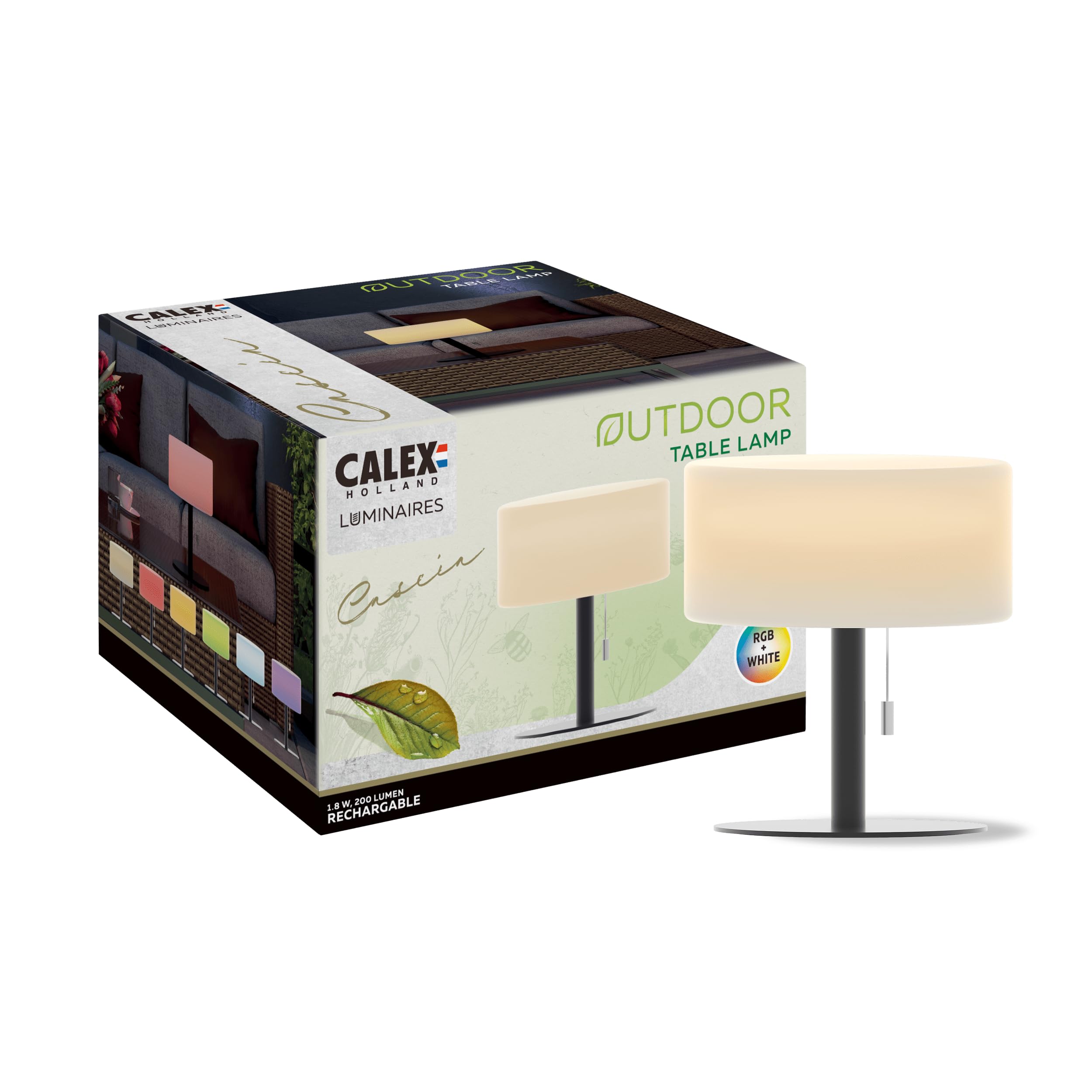Calex LáMpara De Mesa Led Recargable, IP44, Interruptor De TraccióN-image