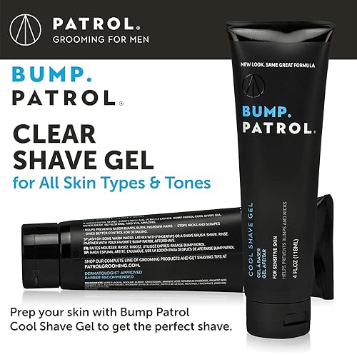 Miniatura 3 de Bump Patrol Cool Shave Gel - Gel de afeitar transparente sensible con mentol que evita quemaduras de afeitar, golpes y cabello encarnado, 4 onzas