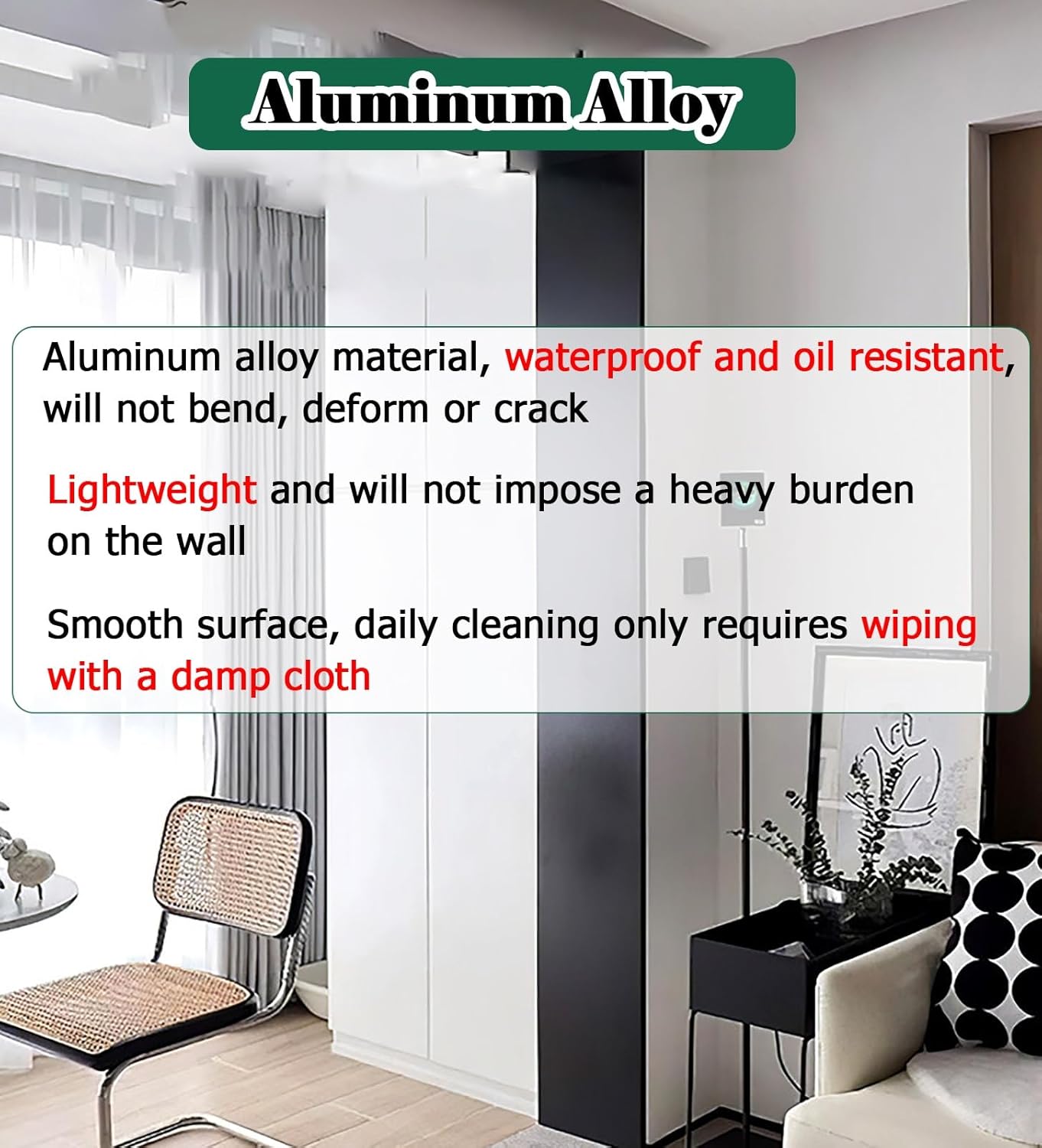 Household Aluminum Alloy Door Frame Trim, Customizable Contemporary Metal Casing for Doorways & Openings, Waterproof & Easy Clean(45x165cm/18x65in)