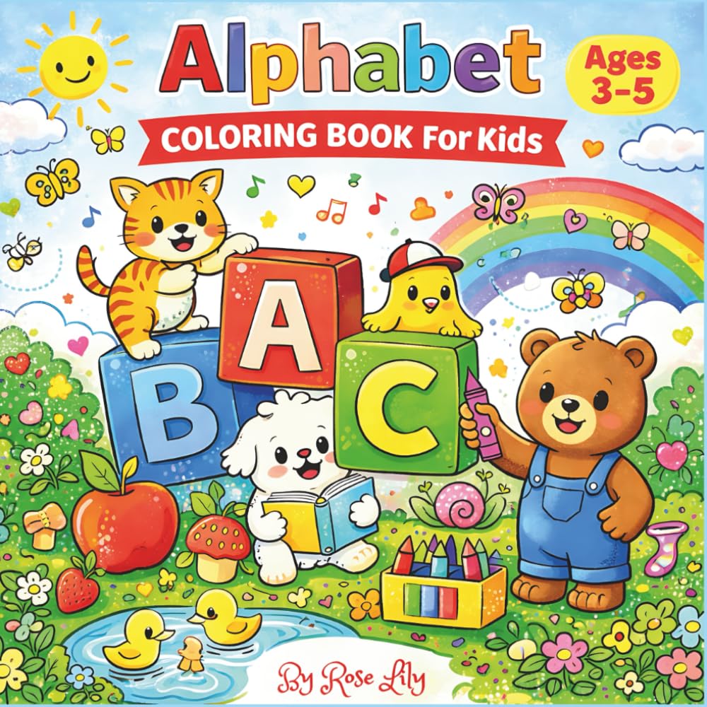 Alphabet Coloring Book for Kids Ages 3–5: Learn A–Z with Color Examples and Easy Alphabet Coloring Pages for Preschool Learning