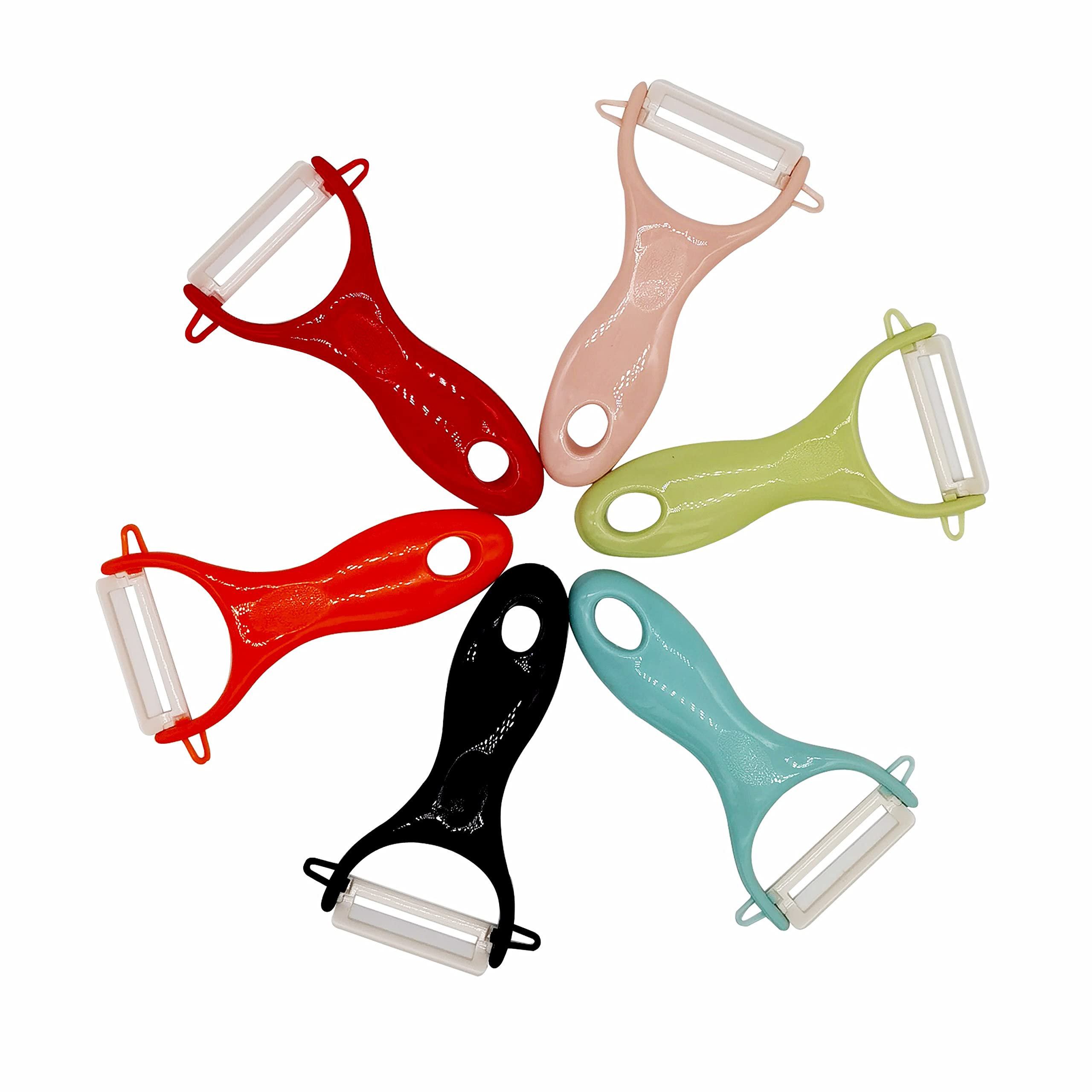 Trez Treamer 6PCS Vegetable Peeler Set with Sharp Blade,Ceramic Apple Peeler Potatoes & Potato Peeler Veggie Peeler Fruit Peeler Carrot Y Peeler Utral Fast Peeling without Rust for Kitchen