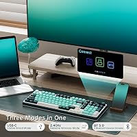 RK ROYAL KLUDGE S98 Mechanikus Billentyűzet Okos Kijelzővel, 96% Vezeték Nélküli, Bluetooth/2.4G/USB-C, Hot-Swap, Türkiz Zöld 2
