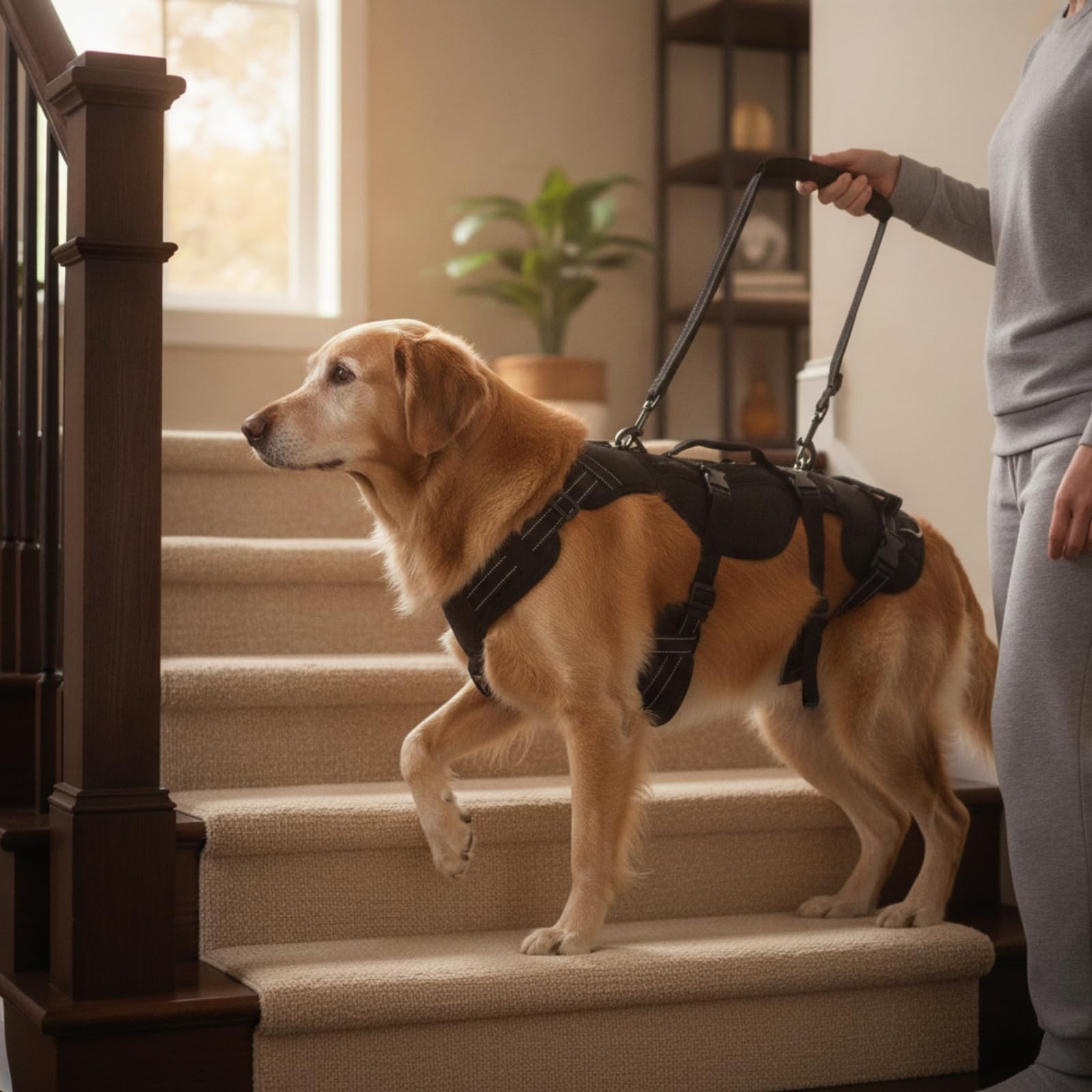 MagiDeal Fascia di Assistenza per Cani Lavabile | Regolabile, Imbracatura di Supporto e Sollevamento per Cani, Resistente, Imbracatura Riabilitazione, Nero, M