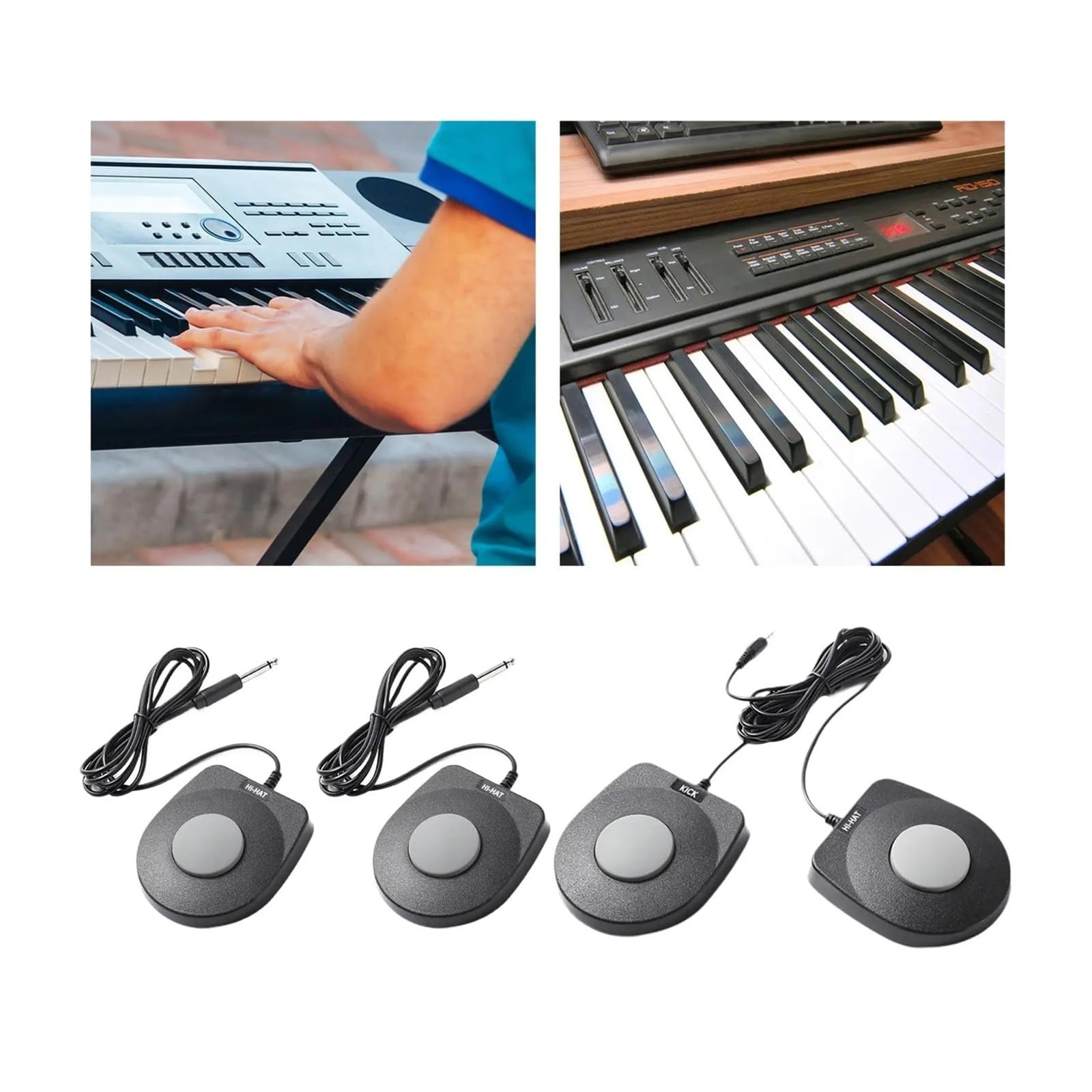 Accesorios for instrumentos musicales con pedal de sostenido for pianos digitales con teclado MIDI(3.5 Interface Double)