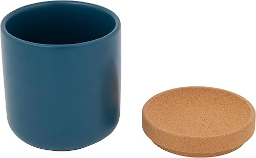 Miniatura 10 de Kamenstein Juego de 3 recipientes apilables de cerámica y corcho, 12 cuartos de galón, 1 cuarto de galón, 2 cuartos de galón, color negro