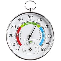 Vista 1 de Medidor de humedad de temperatura, termómetro higrómetro con anillo colgante, higrómetro de pared de alta precisión, probador de humedad