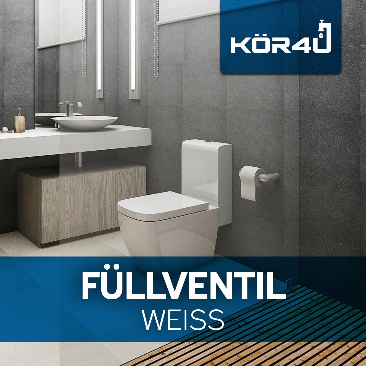 kör4u Uniwersalny zawór napełniający – pasuje do Geberit, TECE i innych spłuczek (podtynkowy i natynkowy)