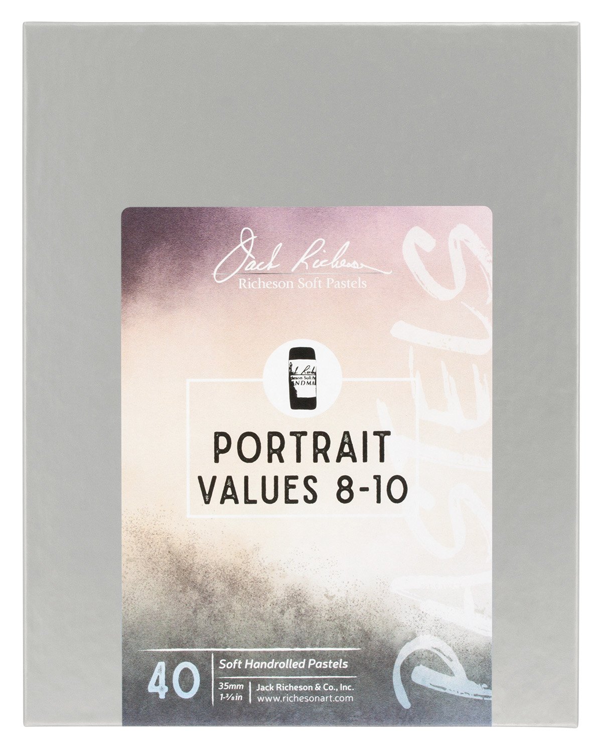 Jack Richeson Hand gerollt Weiche Pastellkreiden Hochformat: Werte 8–10, 40-teiliges Set