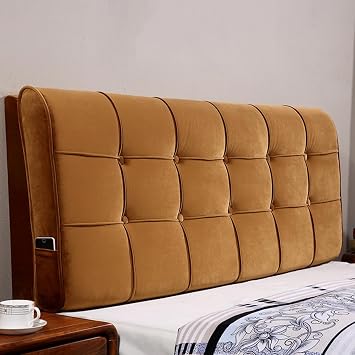 Linen Headboard Upholstered Wall Mounted Headboard Tufted Button Pillowboard Headboard Thicken Bed Backrest Removable Bedside Cushion for Bedroom Tatami,Brown,Bedside 78.7"/King