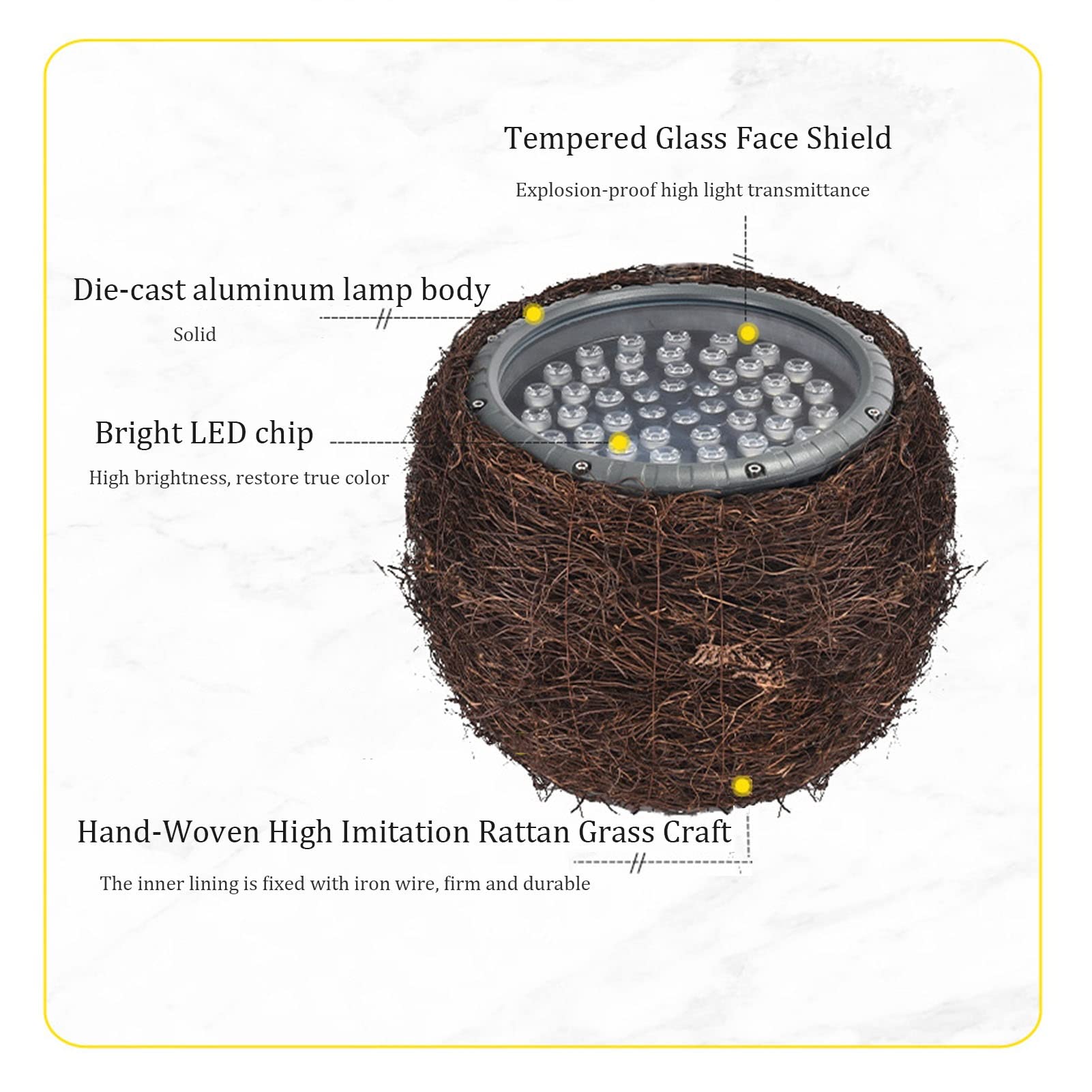 Lámpara De Nido De Pájaro Iluminación del Árbol Lámpara De Paisaje Exterior Foco Led Impermeable IP65 Luz De Inundación (Color : Green, Size : 24W)