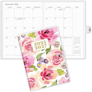 Monthly Planner 2025-2027, Monthly Calendar 2026 Planner July 2025 Until December 2027, 5.9 x 8.4, A5 Planner with PVC Cover, Perfect for Office, School Organizing Planning - Pink