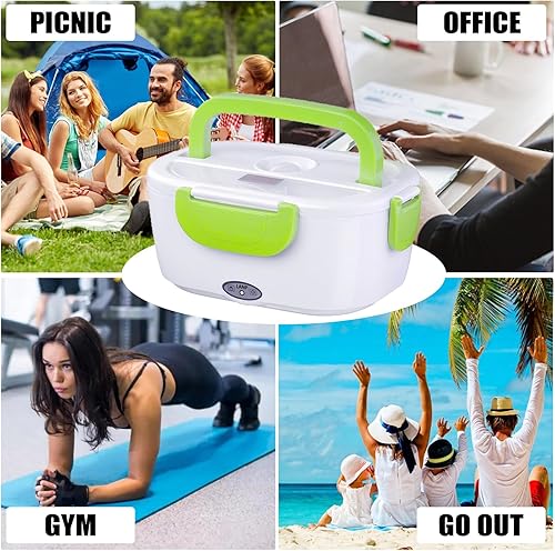 Miniatura 9 de INVODA Fiambrera eléctrica de 110 V para calentar alimentos, lonchera caliente, portátil, aislada, contenedor eléctrico para oficina, viajes, hogar