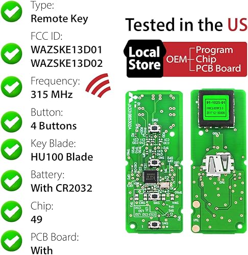 Miniatura 4 de Repuesto para Mazda CX-5 CX-9 2016 2017 2018 2019 Control remoto WAZSKE13D02 4 botones 315MHz